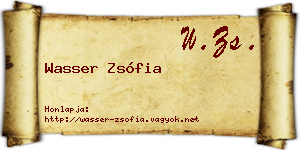 Wasser Zsófia névjegykártya